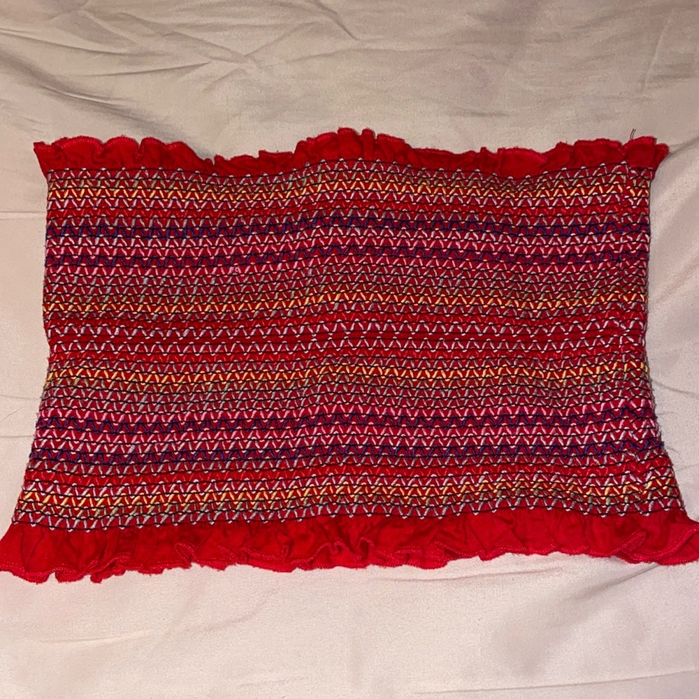 Red rainbow tube top